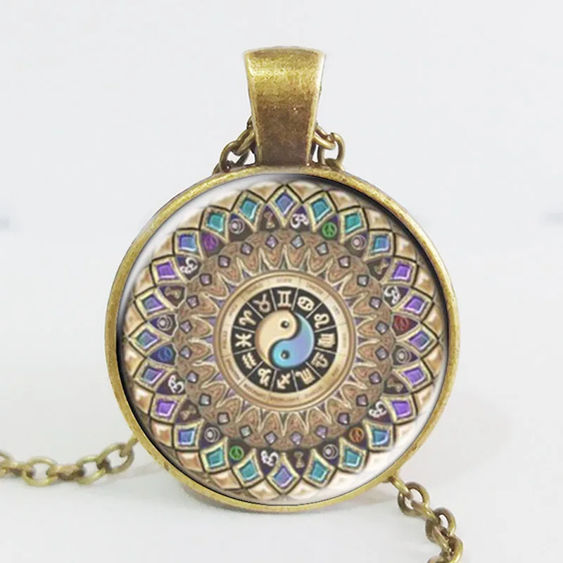 1 шт. модное ювелирное ожерелье с мандалой хной для йоги Инь Ян кулон ом символ