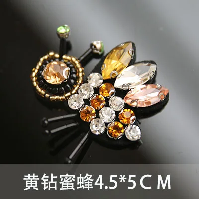 3D нашивки ручной работы стразы вышитые бисером для одежды пчела стрекоза|beaded