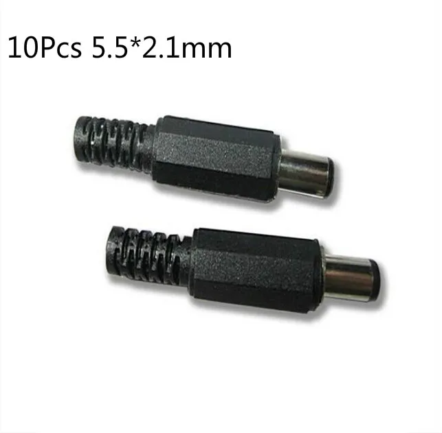 10PCS DC Power Connector Pin 2.1x5.5mm Female Plug Jack + Male Socket Adapter PCB Mount DIY 2.1X5.5 | Обустройство дома
