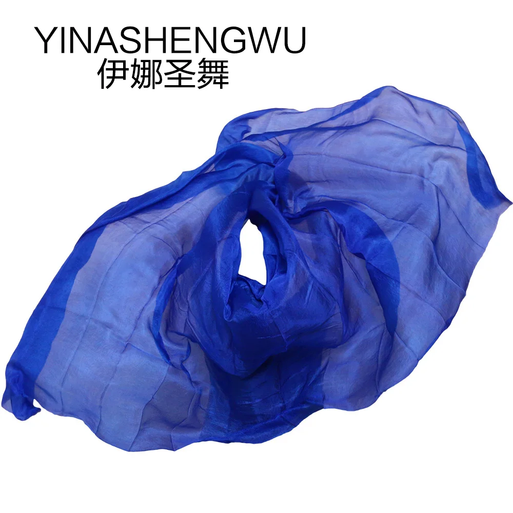 

Silk Belly Dance Veils Shawl Scarf Pure Royal Blue Color Belly Dance Practice Performance Silk Veils