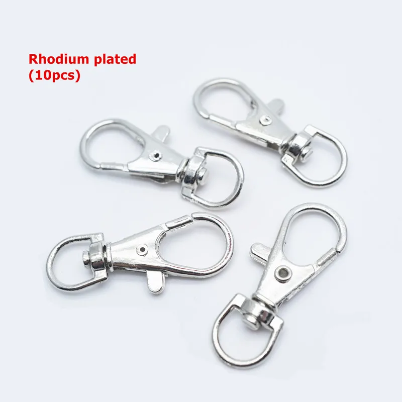10pcs Dull Silver 10 шт./лот ремешок защелкивающийся крючок поворотные Застежки Карабин Застежка 1,2" x 0,5" HK074 - Цвет: 10pcs Dull Silver