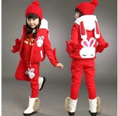 2019 осень зима для девочек одежда с рисунком кролика из мультфильма комплект 3