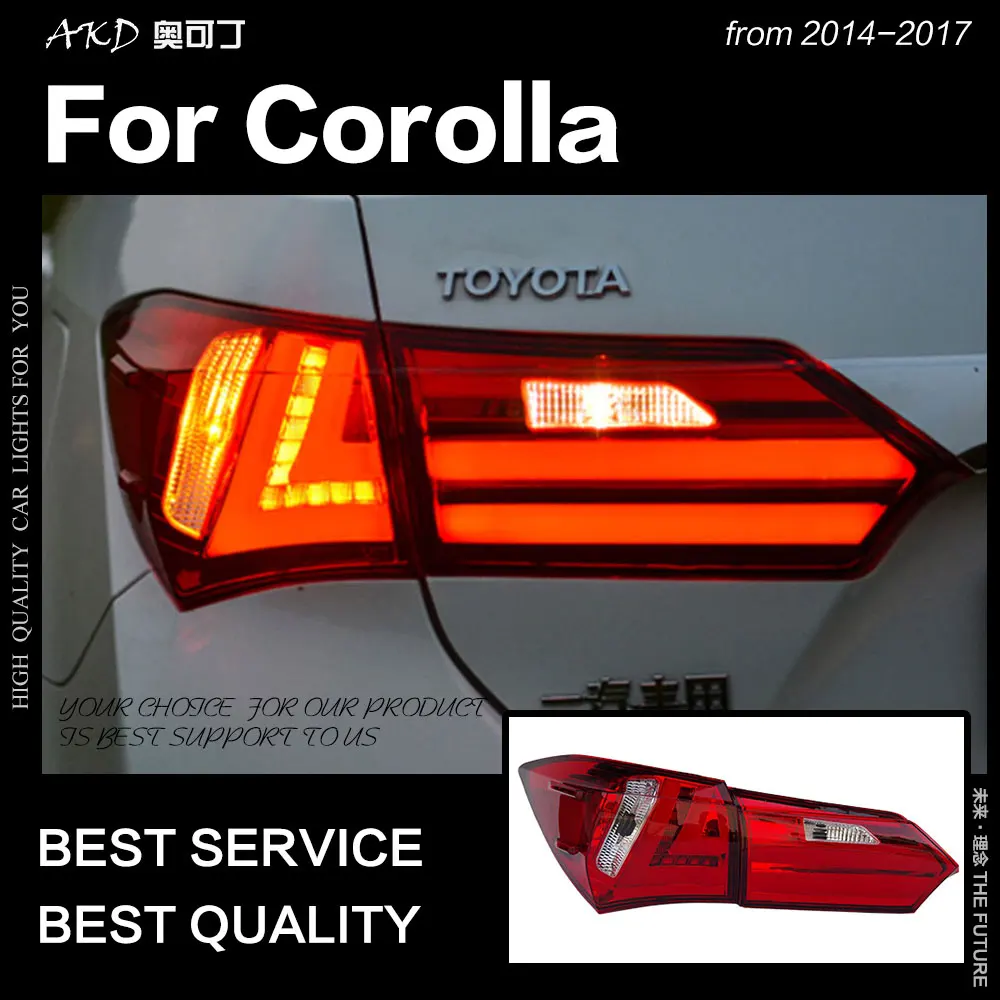 AKD автомобильный Стайлинг для Toyota Corolla задние фонари- Altis светодиодный задний фонарь светодиодный DRL сигнал тормоза заднего хода авто аксессуары