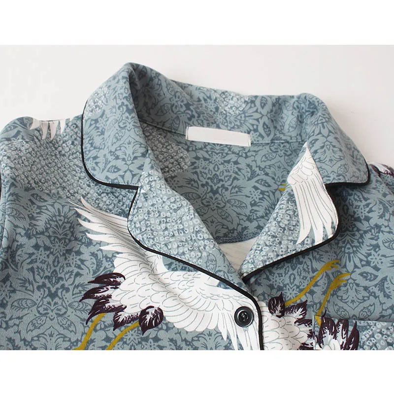 Пижама женский осенне зимний хлопковый костюм милый Свободный кардиган с