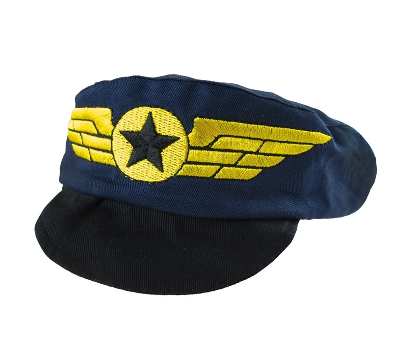 Pilot Black Капитанские шляпы для маленьких мальчиков, милый шлем летчика для малышей, зимний маскарадный стиль, для младенцев, полицейские фуражки, весенние кепки, аксессуары - Цвет: Pilot Black