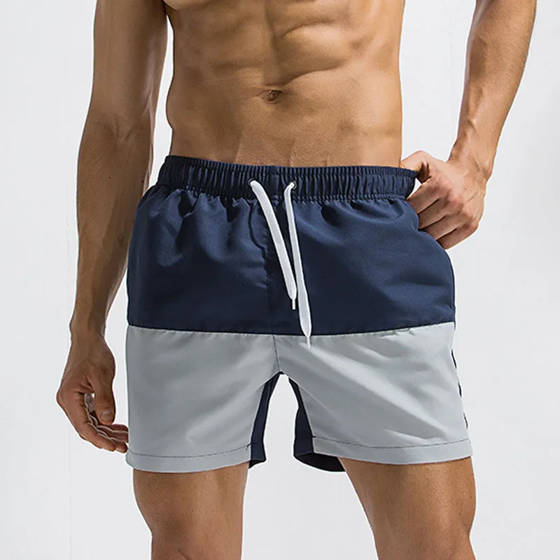 

CKAHSBI Swimwear Men Swimsuit Briefs Breathable Black Beach Shorts Drawstring Men's Swimming Trunks Patchwork Swimming Shorts