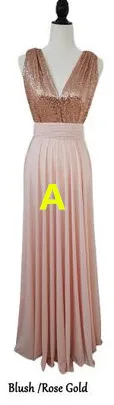 as pic Robe Demoiselle D'honneur Bridesmaid Dresses Long Chiffon with Sequins Wedding Party Dresses Vestidos De Fiesta De Noche - Цвет: as pic