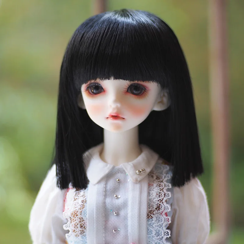 

Bjd sd doll wig black Qi bangs short hair a knife short straight hair 3 points 4 points 6 points uncle wig