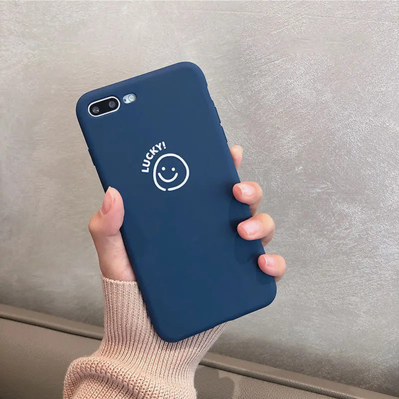 Простой Смайл Телефон чехол для iPhone 6 6s 7 8 Plus Модный пар XS Max XR X Милая силиконовая