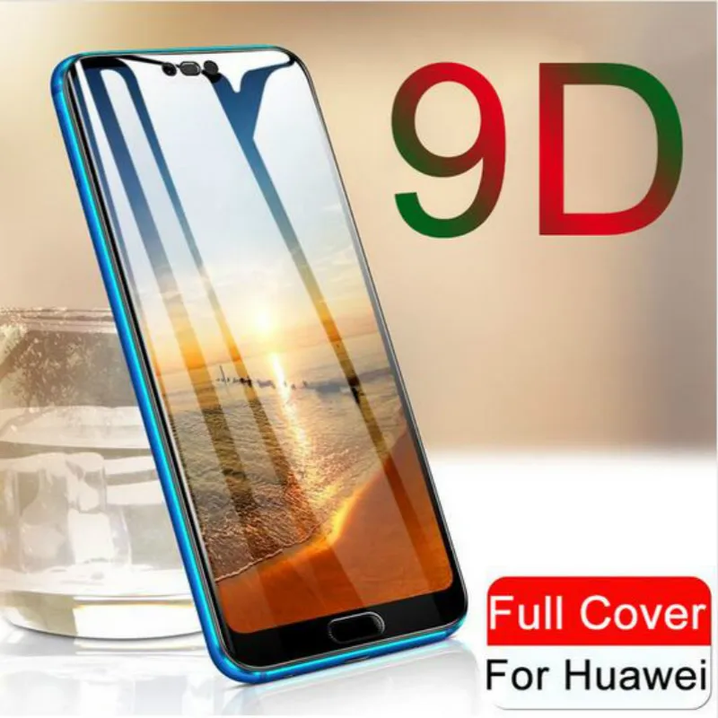 Закаленное стекло 9D с полным покрытием для Huawei Y9 Prime Y7 Y6 Y5 2019 Honor 20s 20 Pro 10 9 Lite 8X 8A 9A 10i