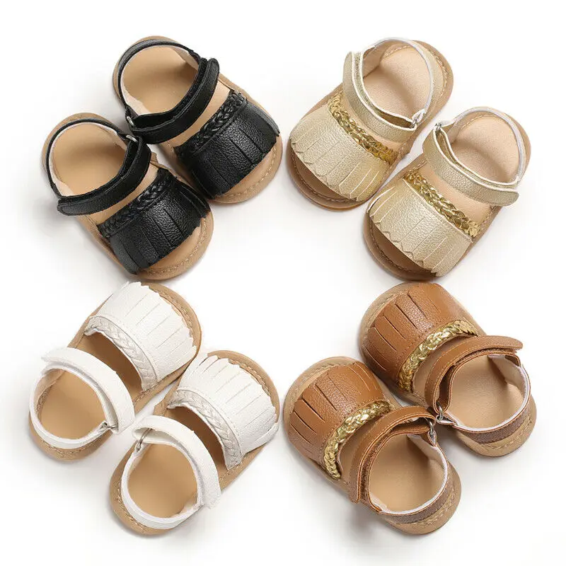 

Newborn Baby Summer Sandals Tassel Soft Sole Crib Shoes Anti-slip Prewalkers Cute Baby Girl Shoes