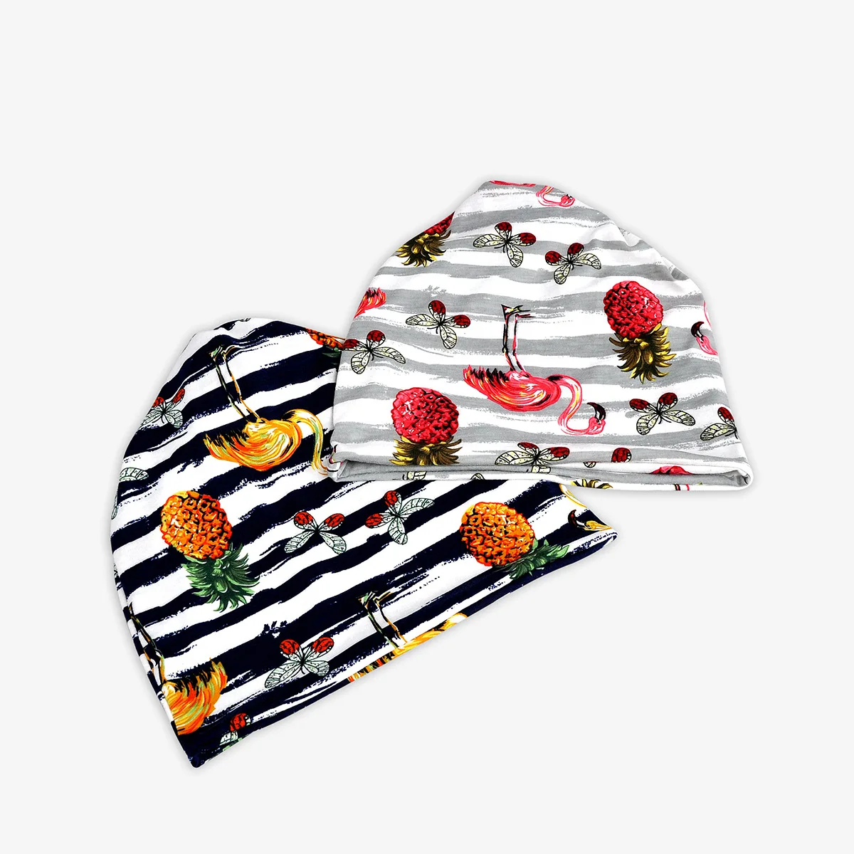 Модные женские весенне-летние синие белые шапки с принтом тюрбан шапочка для сна