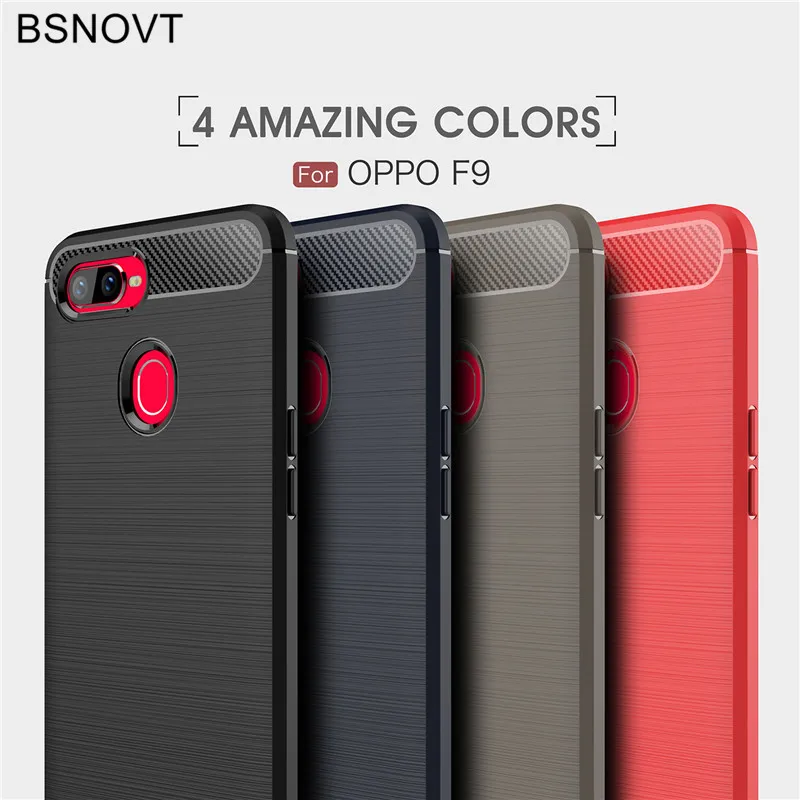 BSNOVT OPPO F9 чехол 2018 противоударный силиконовый Матовый Бампер для телефона задний