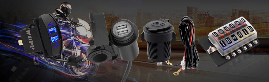 WUPP QC 3,0 разъем питания автомобильное быстрое зарядное устройство двойной USB Автомобильное DC12V-24V водонепроницаемый 5 В/3,4 А 2 порта Зарядка для iPhone Android