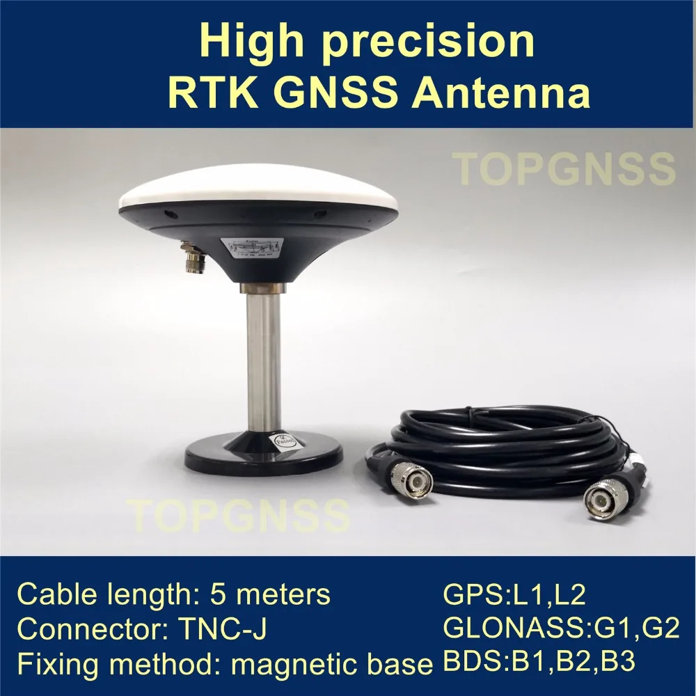 TOPGNSS RTK съемка антенна GNSS, gps/ГЛОНАСС/Beidou, RTK приемник антенна, Магнитная база, 5 м TNC-TNC кабель