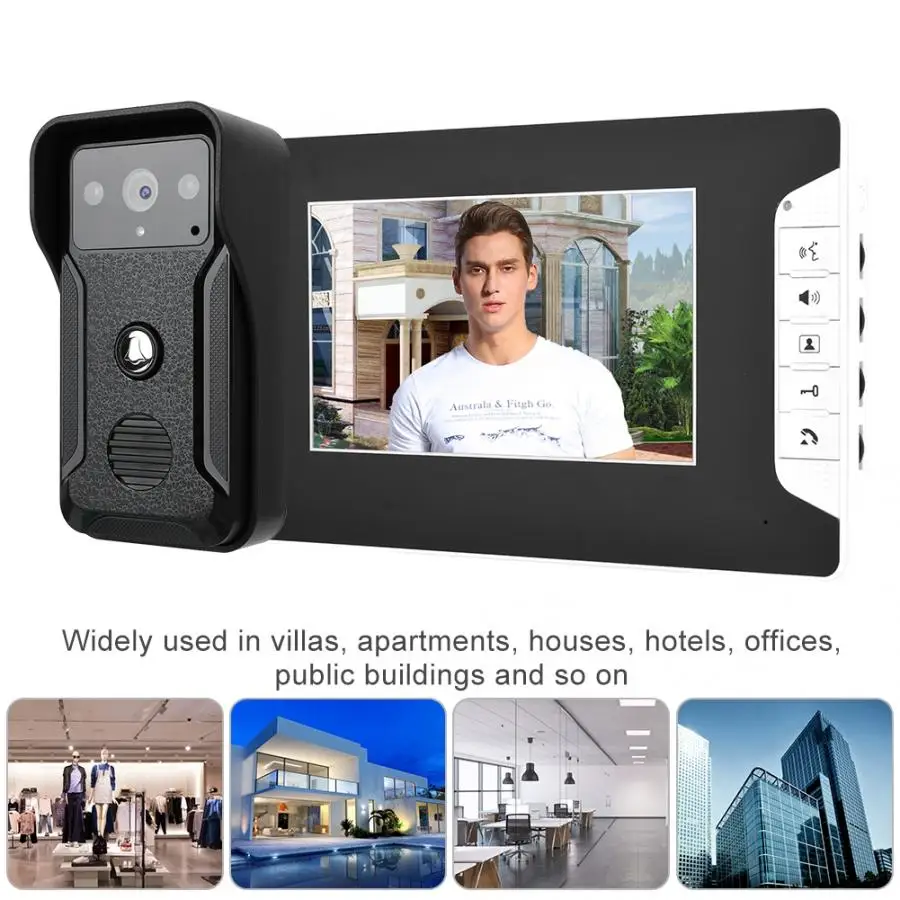 Deurbel Met Camera 100 240 в 7 дюймов проводной цветной видеодомофон дверной звонок ночное