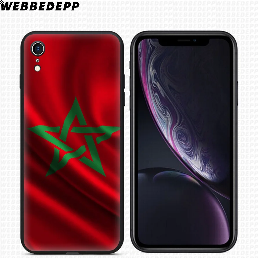 WEBBEDEPP Morocco Flag Soft Silicone Case for iPhone 11 Pro Xr Xs Max X or 10 8 7 6 6S Plus 5 5S SE |
