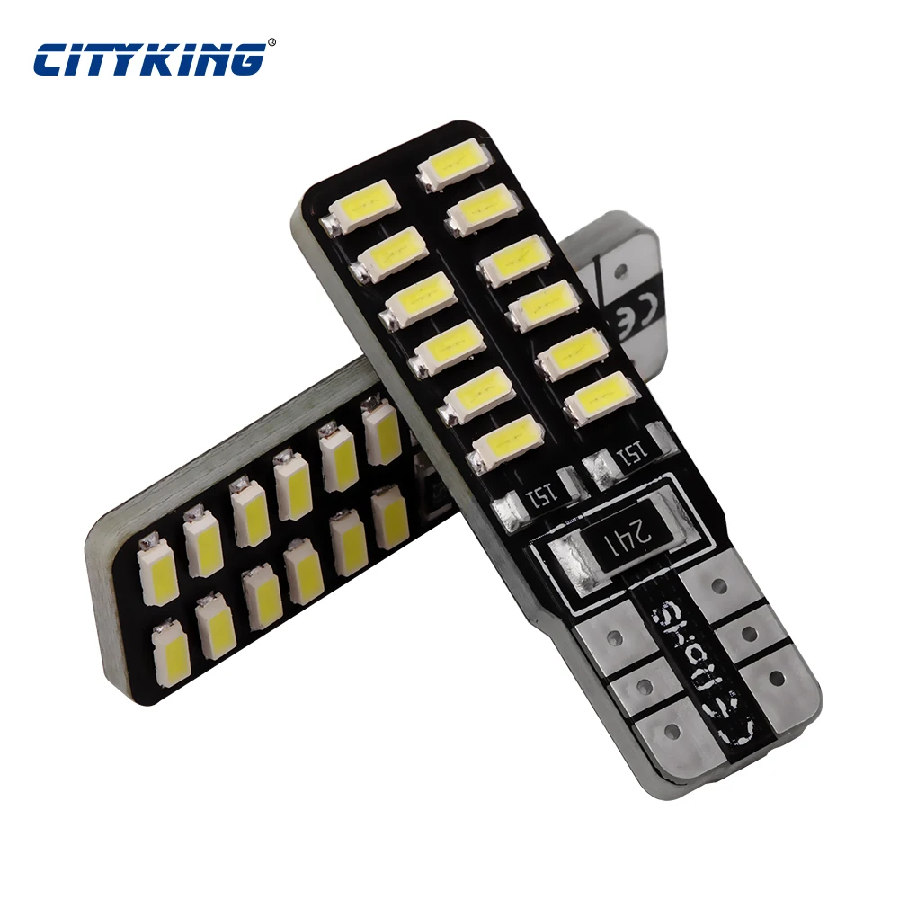 

100pcs/Lot t10 led canbus T10 24led 3014 smd No OBC Error 194 168 W5W T10 24smd LED Interior Instrument Light bulb lamp White