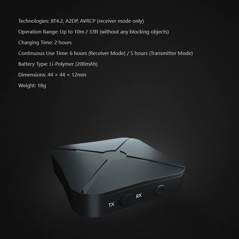 Беспроводной мини-трансмиттер bluetooth 4 2 аудиоадаптер в 1 с аудиовходом 3 5 мм