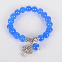 6mm 8mm 10mm chakra natural stone blue jad bracelets tree of life bracelet mala beads reiki healing meditation energy bangles