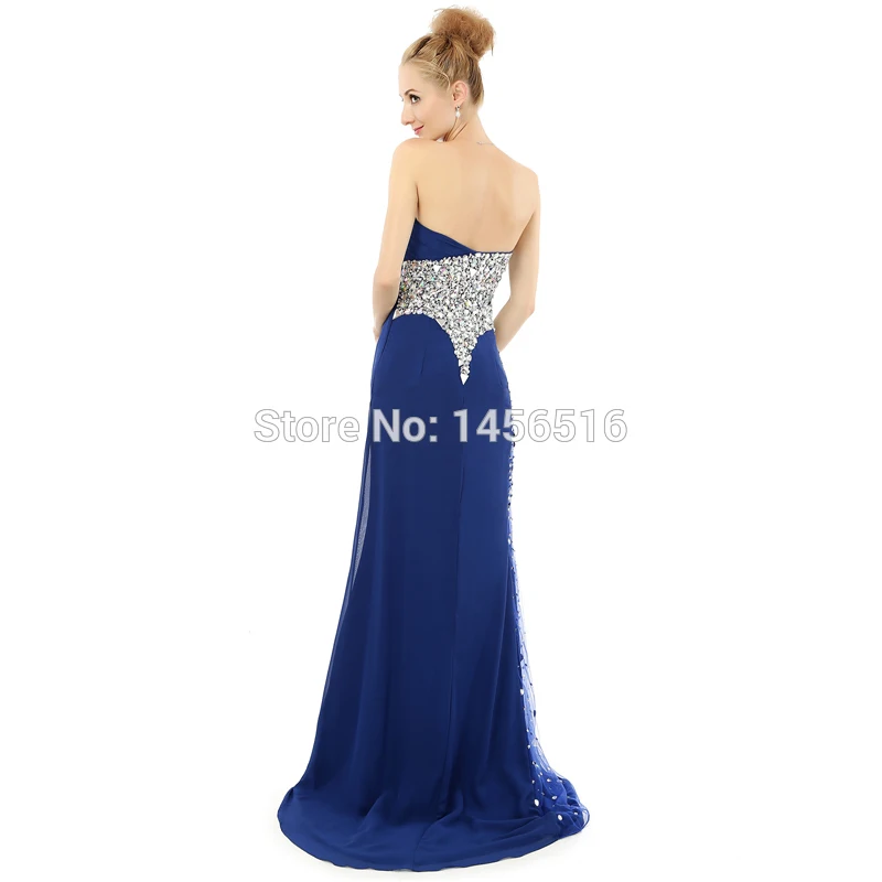 7116W Abendkleid 2019 Новая мода реальный образец милой русалки Королевский синий длинное