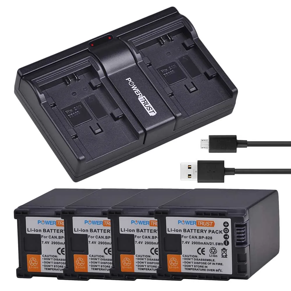 4pc 2 шт. 2900 мАч BP-828 BP 828 аккумулятор и зарядное устройство для Canon VIXIA GX10, HF G20, HF G21, HFG30, HFG40, HFM30, HFM31, HFM32, HFM300 - Цвет: 4pc