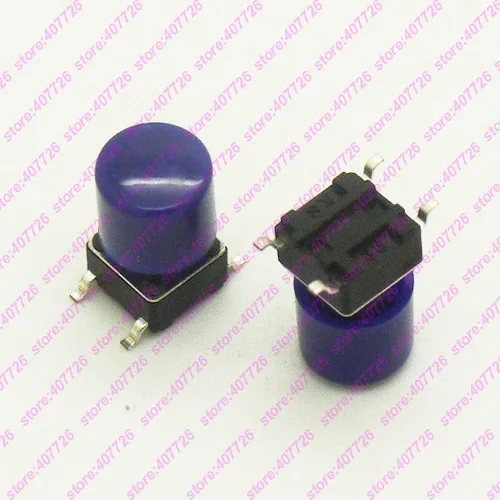 10 шт. 6X6X7,3 мм(H = 11 мм с крышкой) 4PIN DIP& SMT мгновенная тактовая кнопка Верхняя квадратная головка тактические ключи переключатель мини кнопка - Цвет: Switch grade cap smt