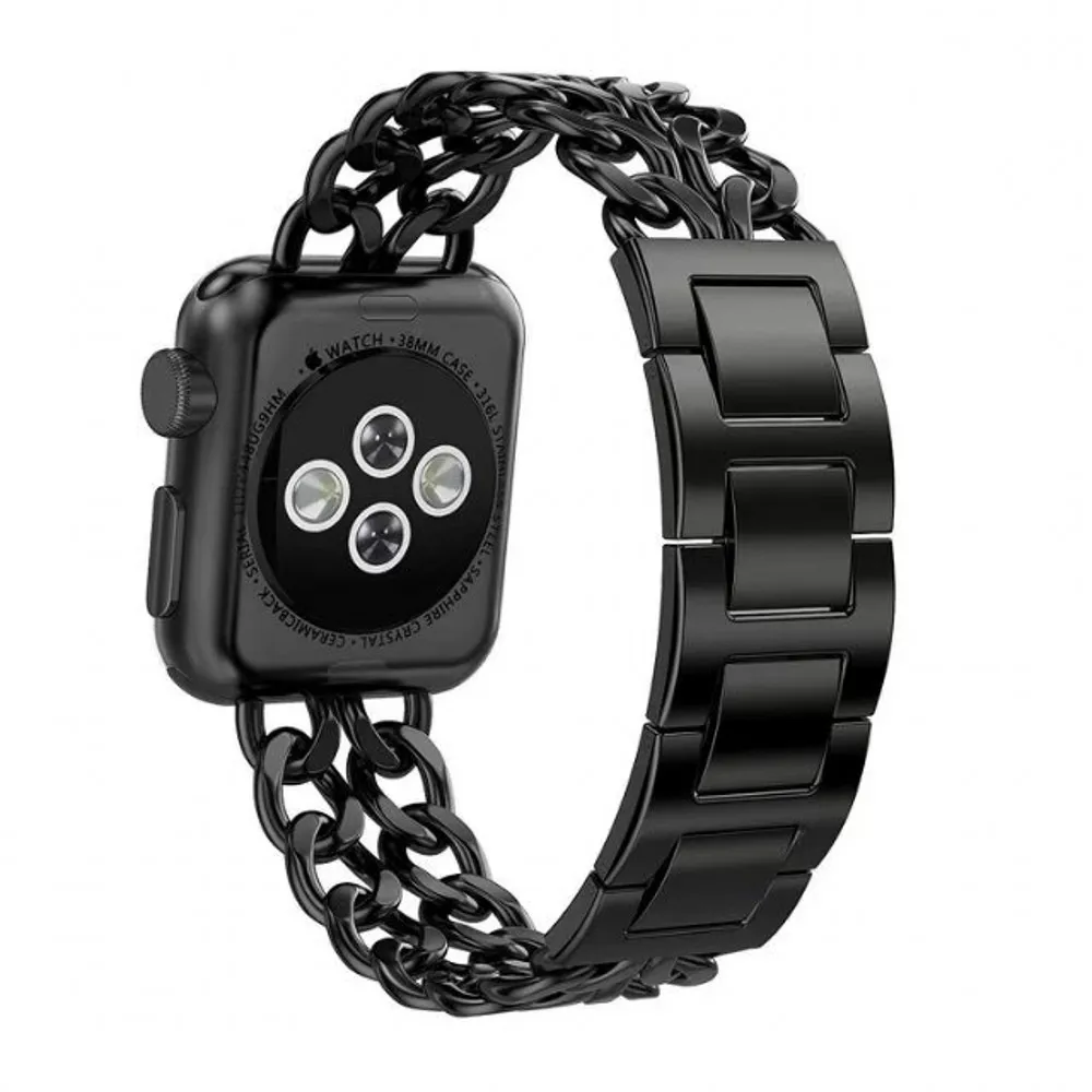 Модные ковбойские цепи браслет из нержавеющей стали для Apple Watch SE Band Series 6 5 4 3
