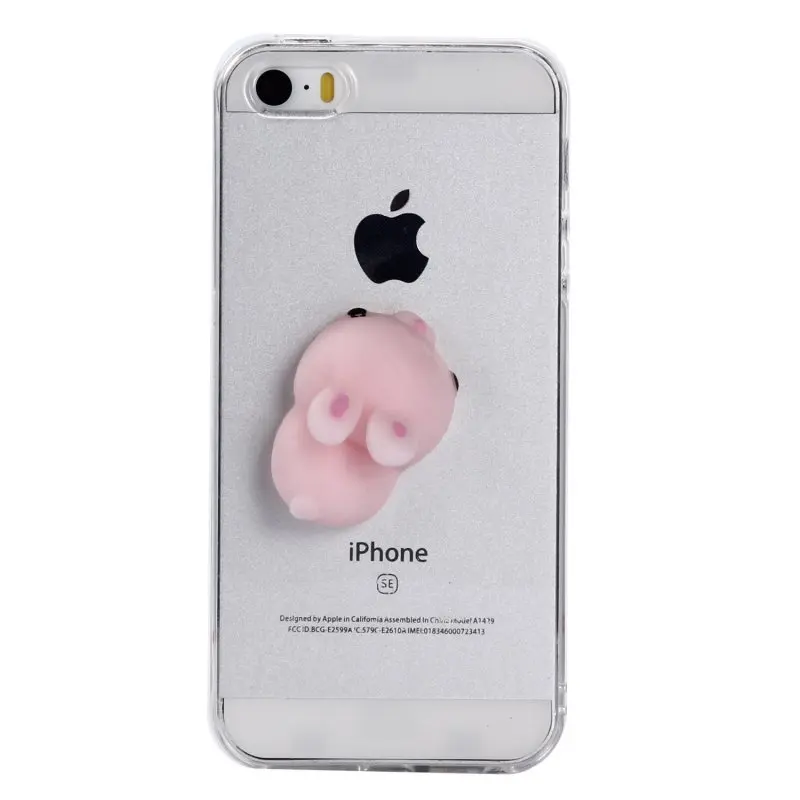 Squishy Case for iPhone 5 5s SE Cover 3D Cute Soft Silicone Pappy Kawaii Cat Kitty Capinha Para On The 5se S Etui Coque |
