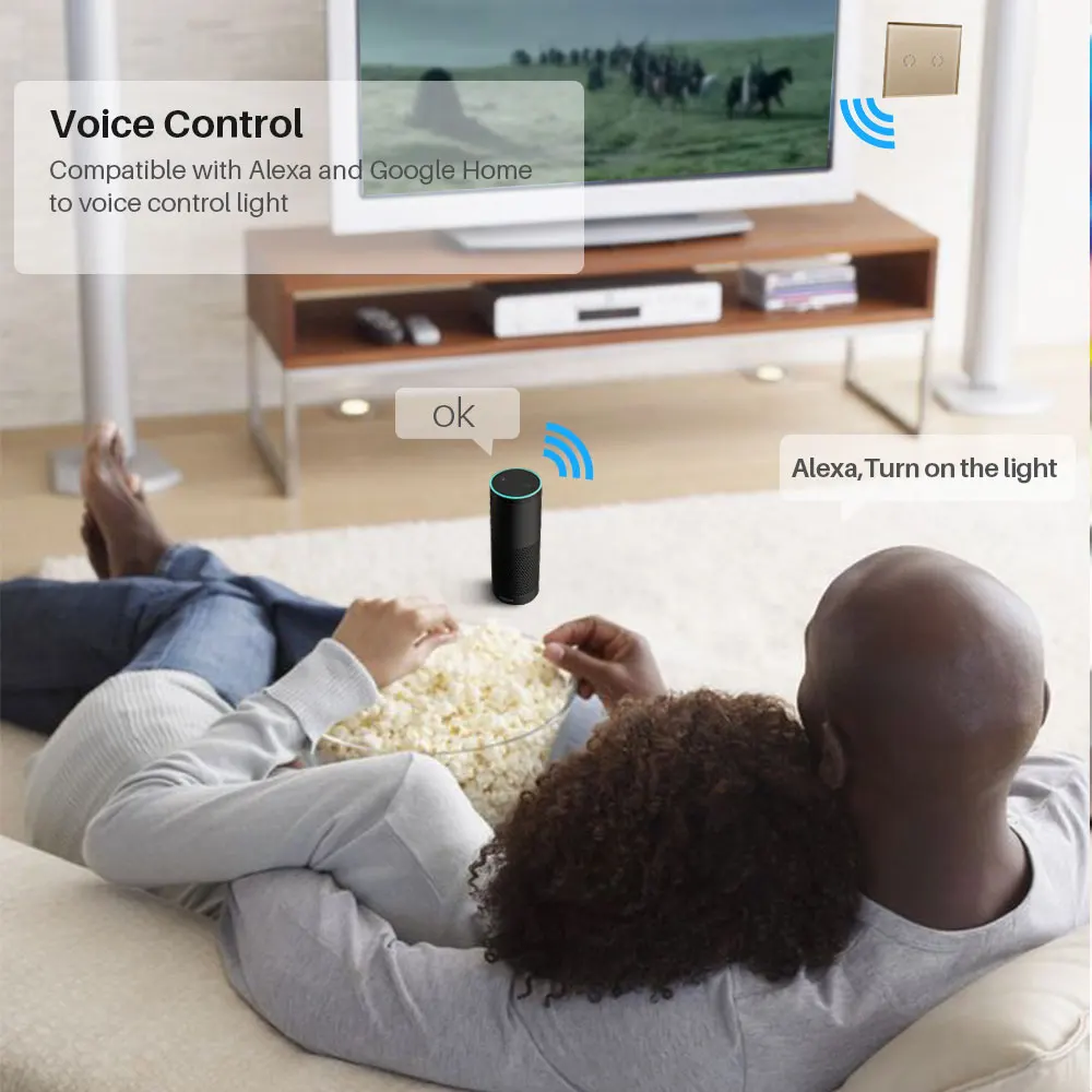 WiFi Smart Touch Switch панель стандарт ЕС Великобритания + RF через приложение управление