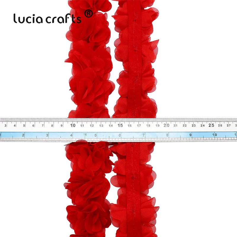 Lucia Crafts 1 ярд/партия кружевная ткань 10 цветов Цветочная отделка полиэфирная лента