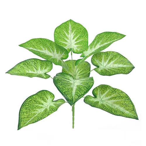 Colocasia bicolor Лидер продаж искусственные пальмовые растения лист 1 букет 9 голова поддельные тропические большие Пальмовые Листья 9 шт зеленые листья украшение дома - Цвет: Colocasia bicolor