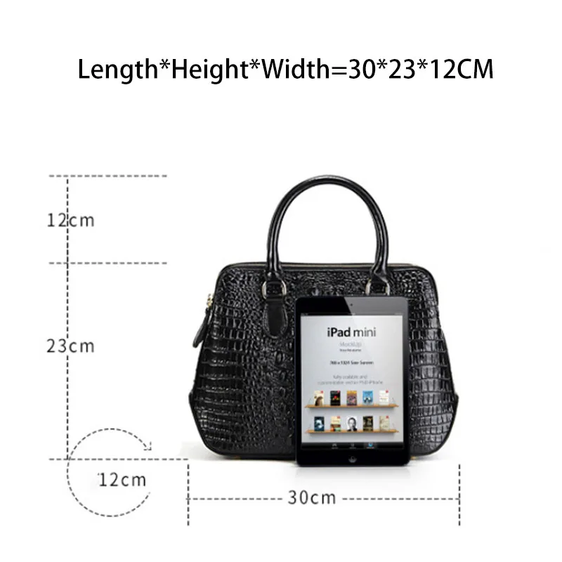 Женская сумка-крокодил Zency повседневная сумка-тоут из 100% натуральной кожи модная