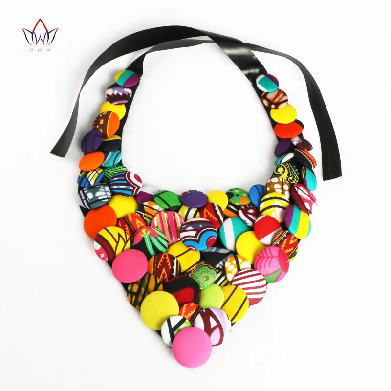 Красочное ожерелье с африканскими пуговицами африканские аксессуары для женщин