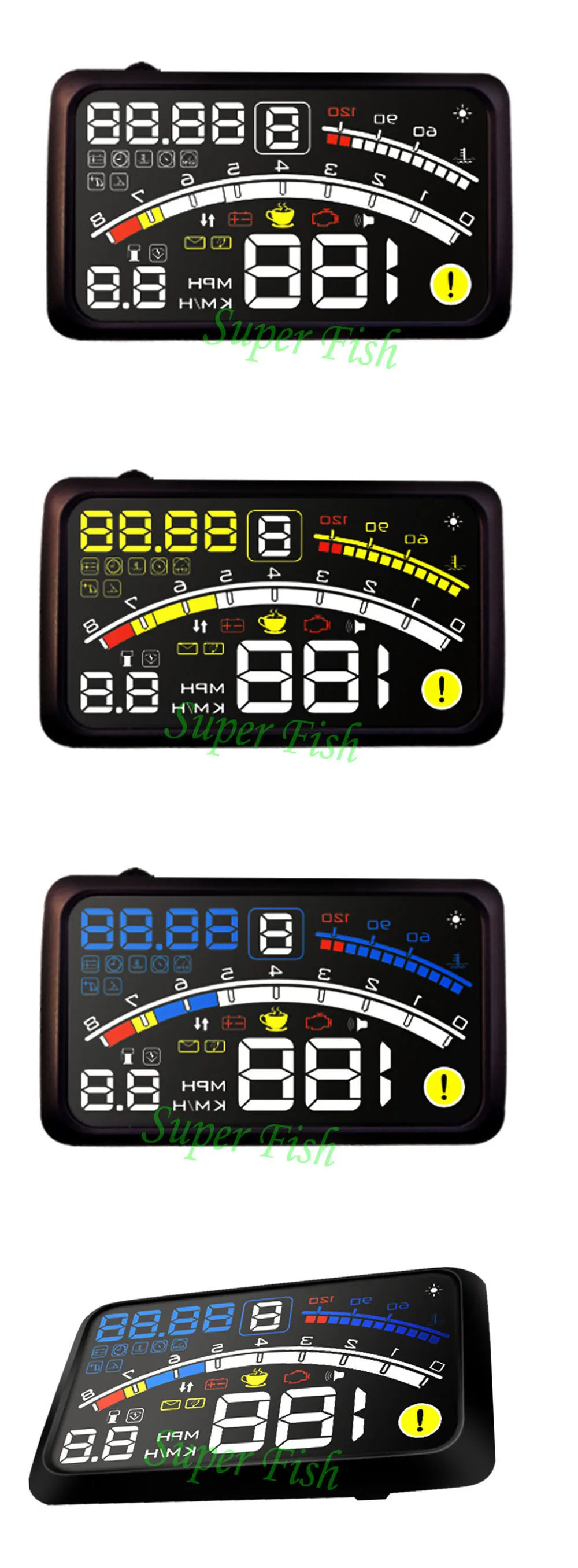 5,5 дюймов дисплей на голову obd hud дисплей Автомобильный gps Спидометр obd 2 дисплей на головке tpms tmps tpms android