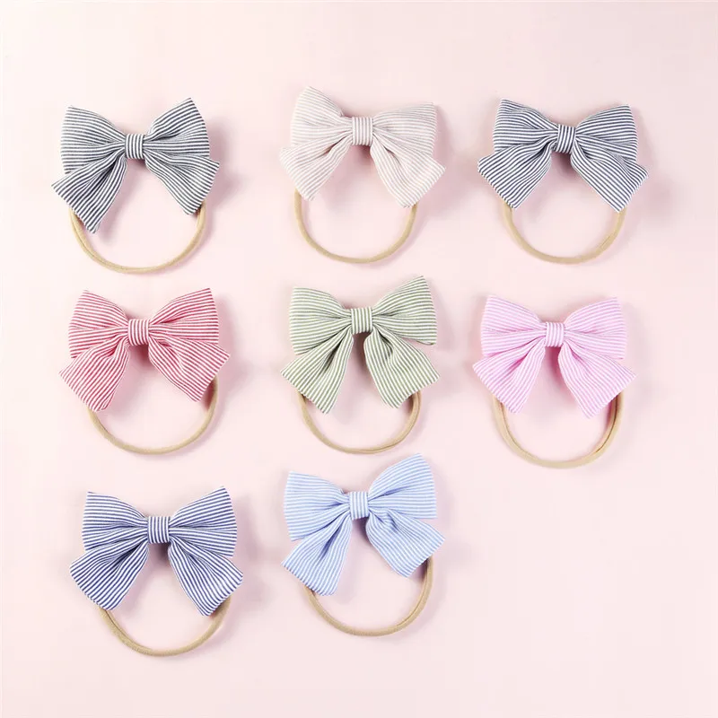 Повязки на голову с бантом из нейлона 8 шт./лот|Аксессуары для волос девочек| |