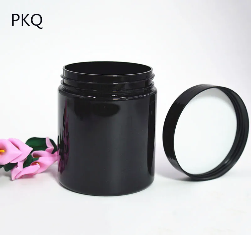 1 шт./лот 250 г черный круглый Кувшин Бутылка для домашних животных контейнер с