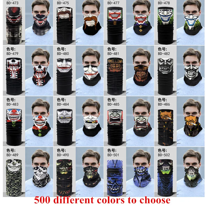 Black Skull Mask Bandana Bike Motorcycle Scarf Neck Face Half Paintball Ski Sport Headband Military Game Masks D8 | Дом и сад