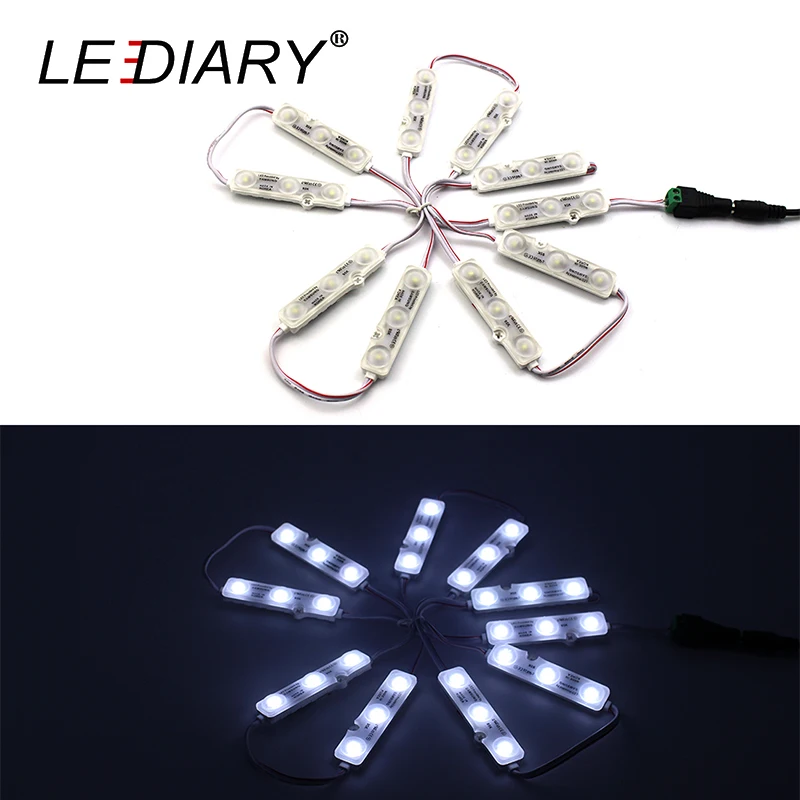 ZMISHIBO 10 шт./лот DC12V LED moulle Light 1 Вт Холодный белый 9500K 3LED в одной лампе PC крышка