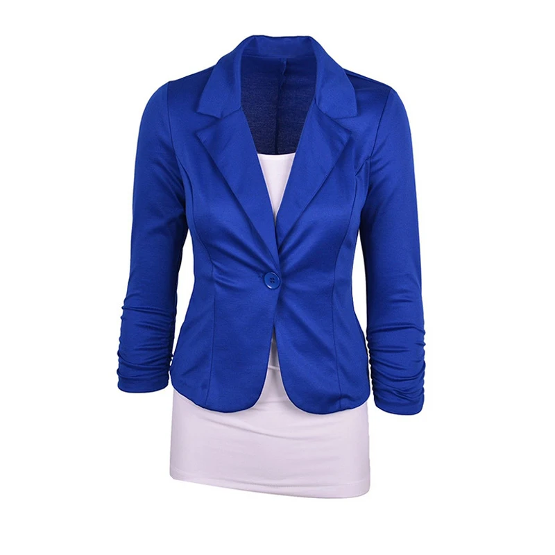 Spring Women Slim Fit Blazer Jackets Office Work Solid Color Suit Female Long Sleeve Coats Ladies Suits | Женская одежда