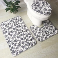 3 pcsset bathroom mat set coral fleece floor bath mats memory foam rugs kit toilet non slip carpet mattress bathroom decor
