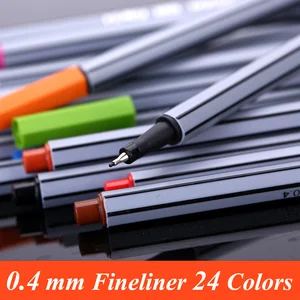 Фломастеры 0,4 мм, 24 цвета в комплекте, маркеры для рисования, сверхтонкие ручки для рисования, нетоксичный материал для детей, ручка с крючком для граффити