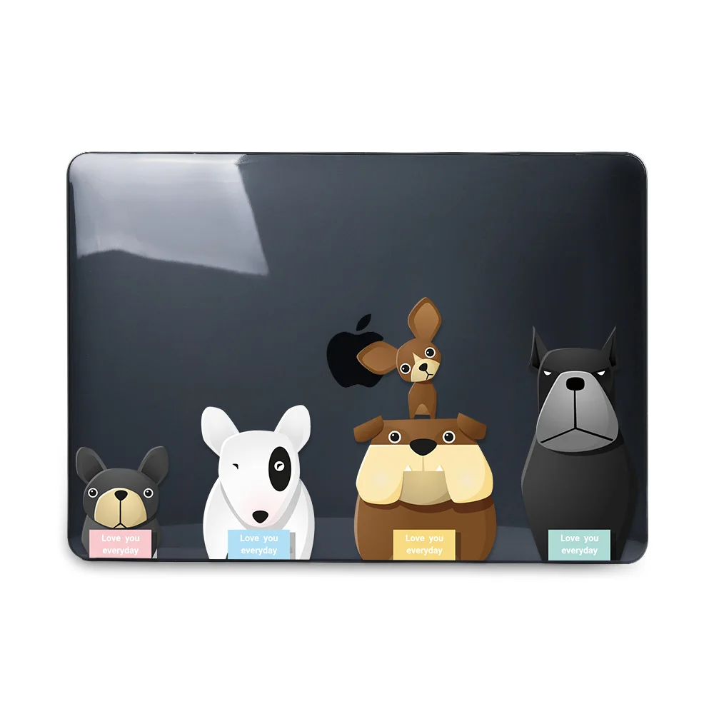 A254 Black Redlai чехол для ноутбука MacBook Air 13 A1466 A1932 Pro 13 15 Сенсорная панель A2141 A2159 16 дюймов ноутбука чехол с изображением милых животных Жесткий Чехол Крышка - Цвет: A254 Black