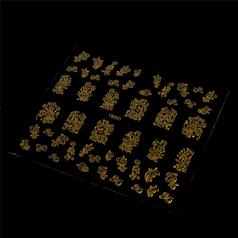 1 лист стикеры 3D на ногти Nail Art Наклейки Новое поступление Модные украшение для ногтей штампы маникюрные DIY золотые серебряные хрупкие инструменты