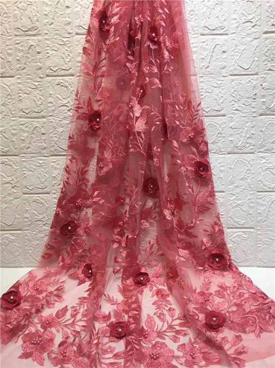 Африканский кружево ткань высокое качество ручной работы из бисера 3D аппликации