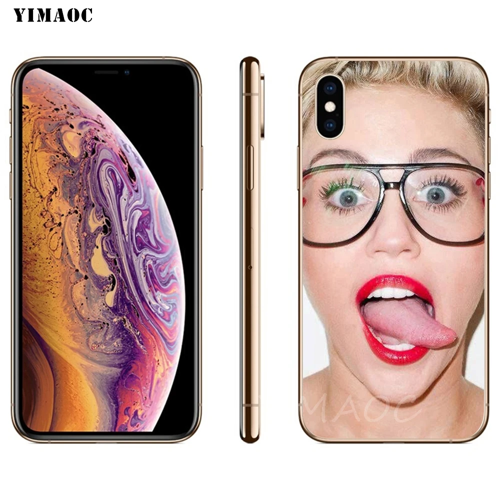 Мягкий чехол YIMAOC Miley Cyrus из ТПУ и силикона для iPhone 8 7 6 6S Plus 5 5S SE X XR XS 11 Pro Max |