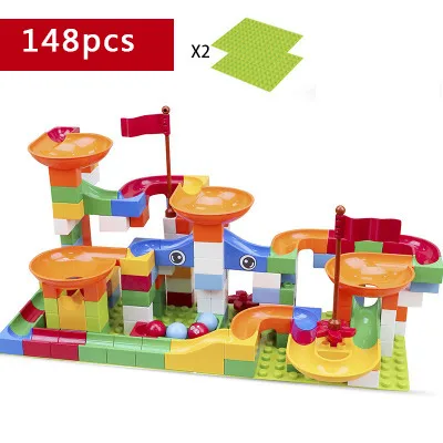 148 шт. гоночный лабиринт Duplo Marble Race Run шариковый трек строительные блоки