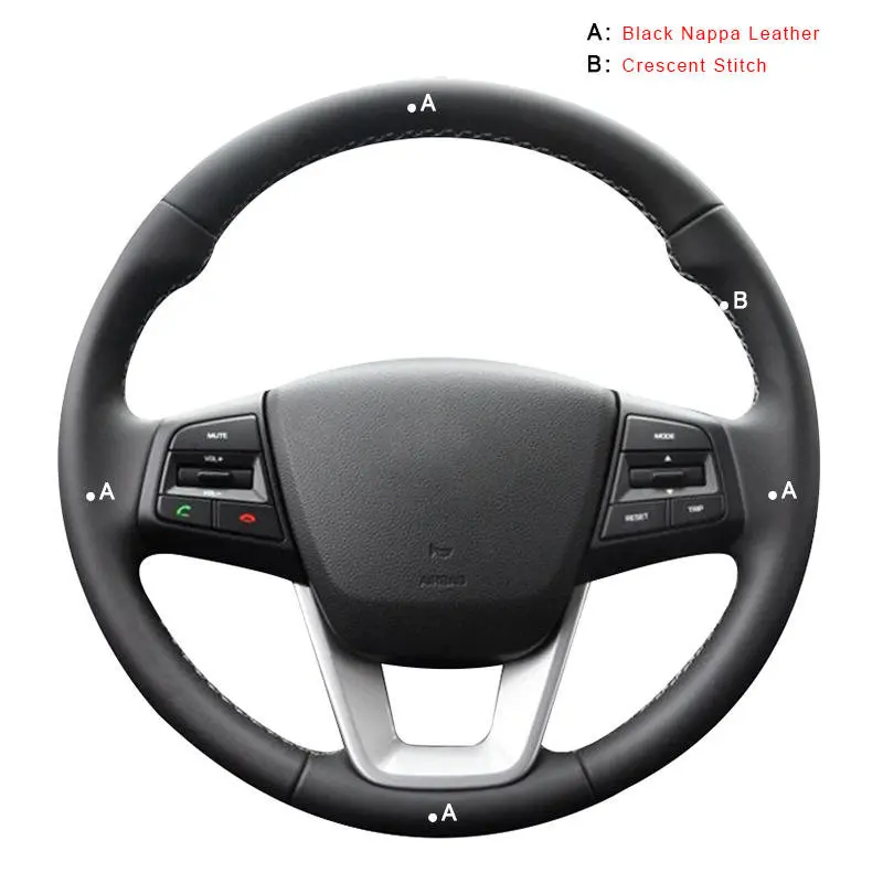 Top Layer Leather Автомобильная оплетка на рулевое колесо для hyundai ix25- Creta Авто покрытие салона автомобиля-Стайлинг - Название цвета: Top Layer Leather