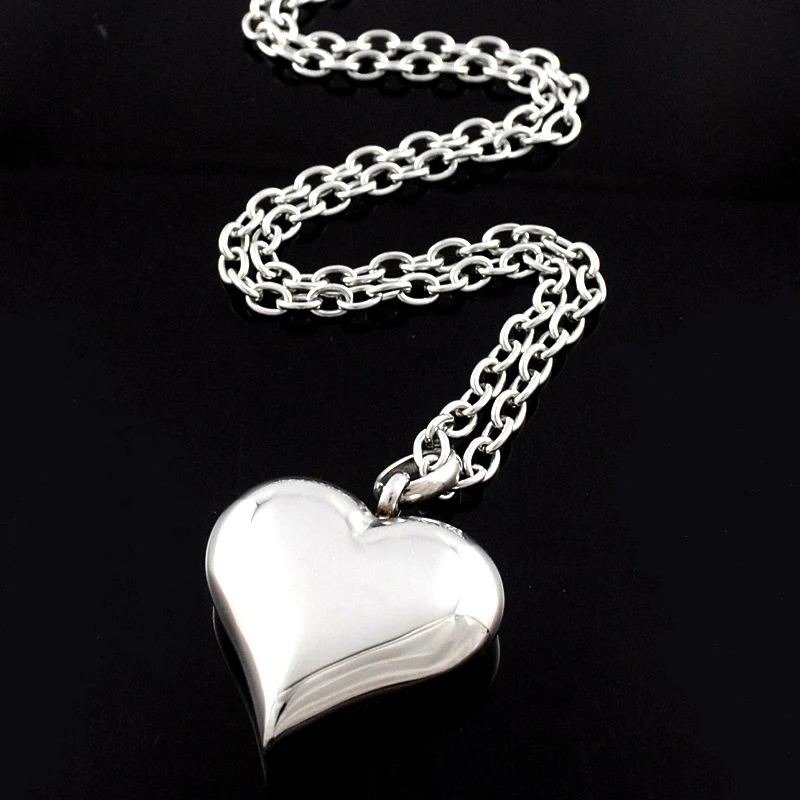 Женское ожерелье с сердечком романтичное из нержавеющей стали серебряным