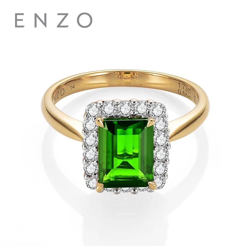 ENZO Pure 18 К Белое золото (AU750) 1 26 карат хром диопсид с шт./0 52 Белый сапфир обручение